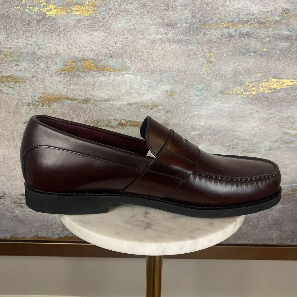 Rockport Shoes Mens Size 12 Brown Leather Penny Loafers Comfort Casual APM 1134E